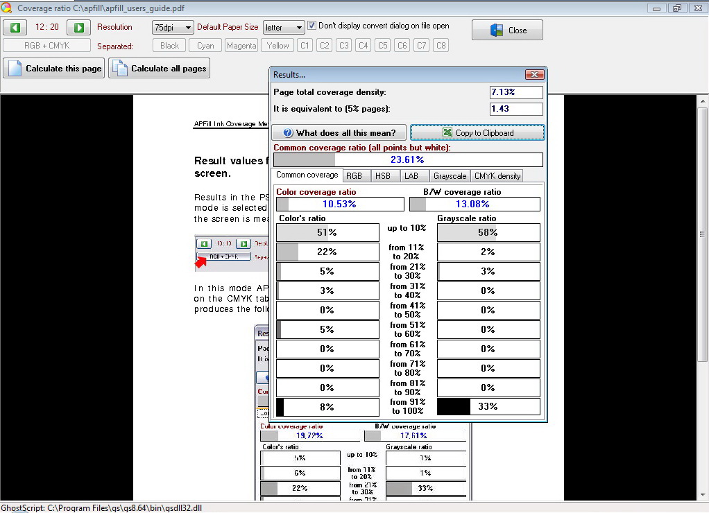 APFill - Ink Coverage Meter 5.9.5960 software screenshot