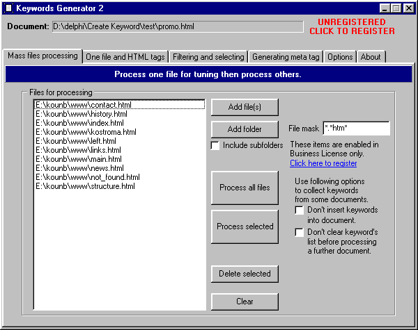AS Keywords Generator 2.04 software screenshot