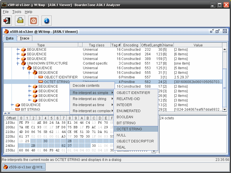 ASN.1 Analyzer 0.13.573 software screenshot