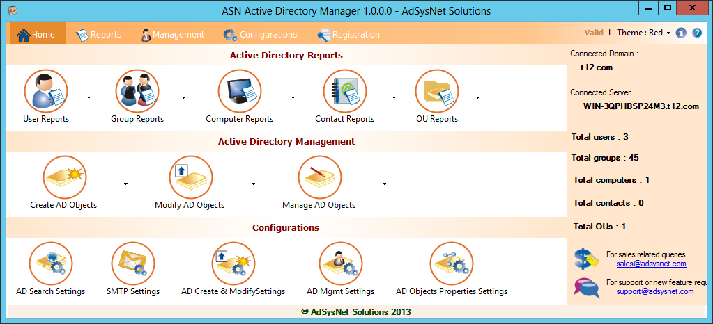 ASN Active Directory Manager 4.1.8.0 software screenshot