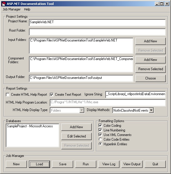 ASP.NET Documentation Tool 7.3.6 software screenshot