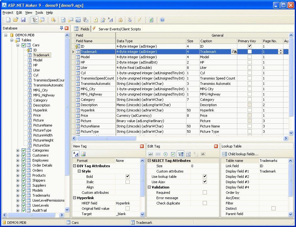 ASP.NET Maker 2017.0.3 software screenshot