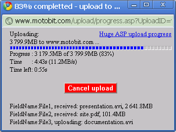 ASP file upload 2.3 software screenshot