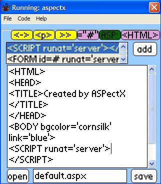 ASPectX 1.4 software screenshot