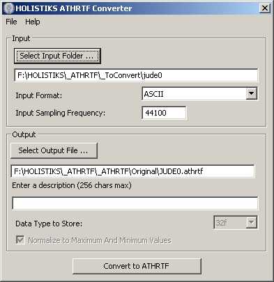 ATHRTF Converter 1.01 software screenshot