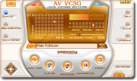 AV Voice Changer Software Gold Edition 7.0.62 software screenshot