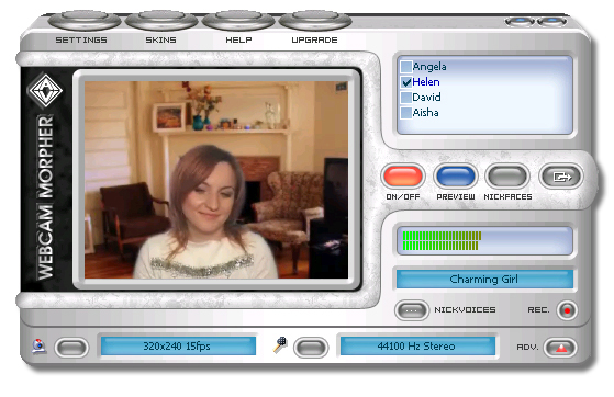 AV Webcam Morpher 2.0.53 software screenshot