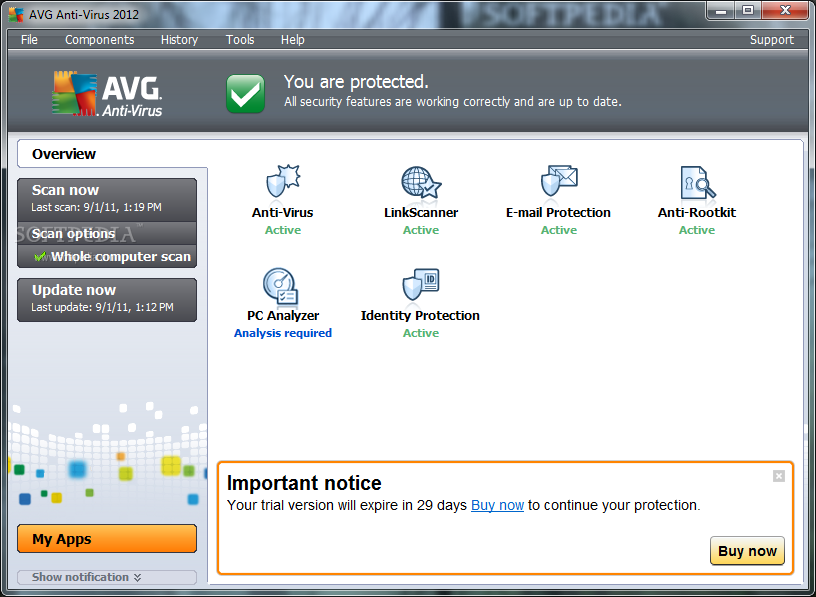 AVG Antivirus Professional 2015.5751 software screenshot