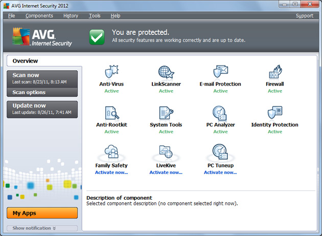 AVG Internet Security 2012 12.0 Build 2193a5094 software screenshot