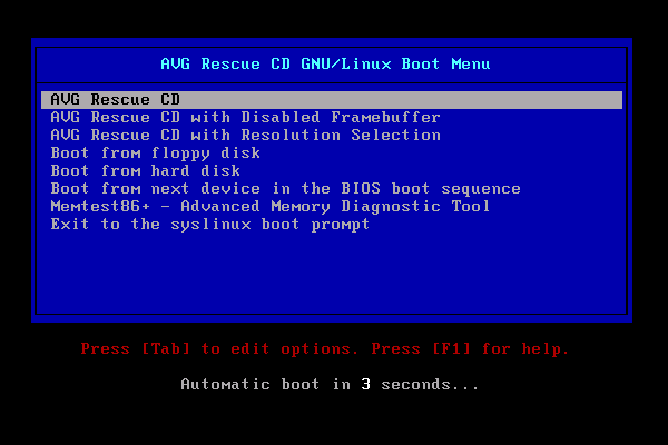 AVG Rescue CD 120.160420 software screenshot