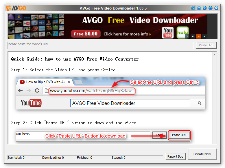AVGo Free Video Downloader 1.8.7 software screenshot