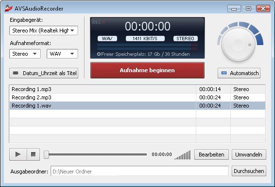 AVS Audio Recorder 4.0.2.22 software screenshot