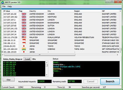 AW IP Locator 4.00.400 software screenshot