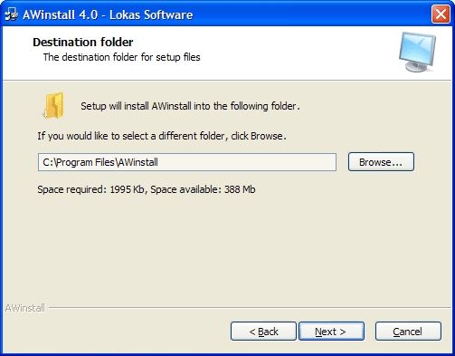 AWinstall 4.6 software screenshot