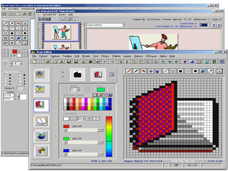 AZ Paint Pro, Icon Editor & Animated GIF Editors 9.2.0 software screenshot