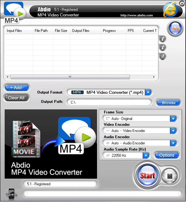 Abdio MP4 Video Converter 6.67 software screenshot