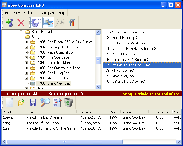 Abee Compare MP3 0.91 software screenshot
