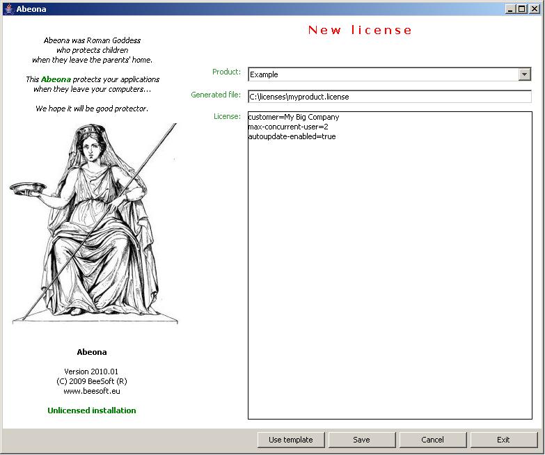 Abeona 2011.1 software screenshot