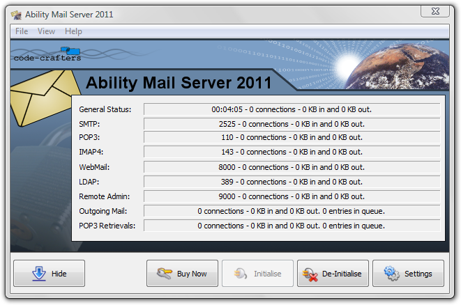 Ability Mail Server 4.2.2 software screenshot