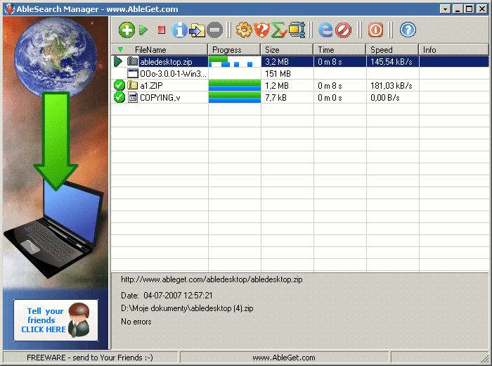 AbleGet 8.6 software screenshot