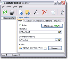 Absolute Monitor 1.0 software screenshot