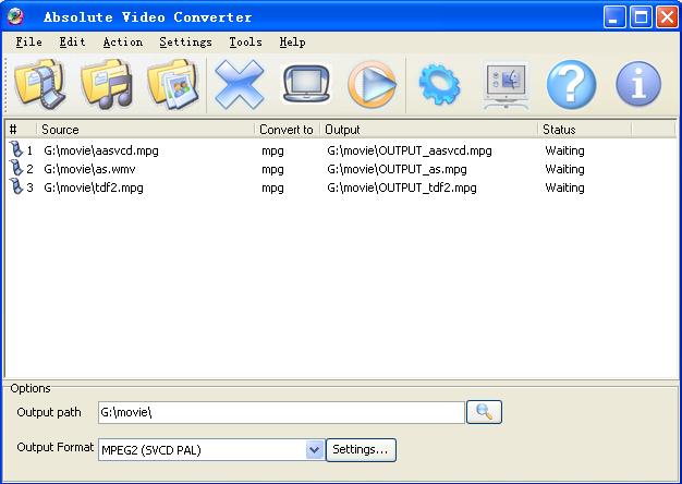 Absolute Video Converter 4.2.1 software screenshot