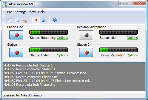 Abyssmedia Multi-Channel Sound Recording System 3.9.9.1 software screenshot