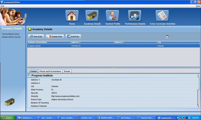 AcademySoftOne 2.0 software screenshot