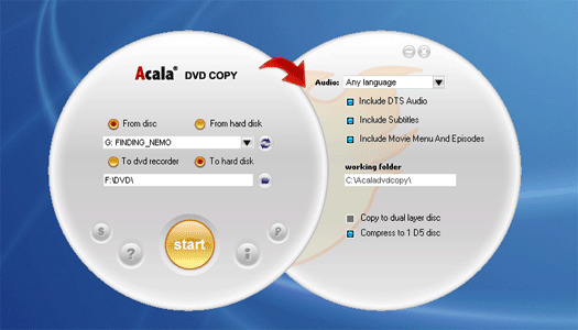 Acala DVD Clone 2.1.9 software screenshot