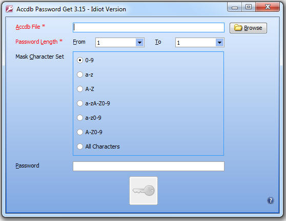 Accdb Password Get - Idiot Version 5.2 software screenshot