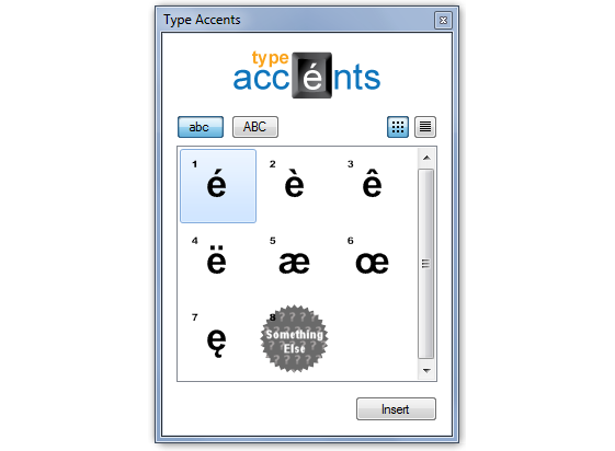 Accents 2.0 software screenshot