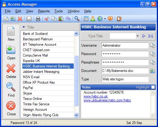 Access Manager 2.2.65 software screenshot