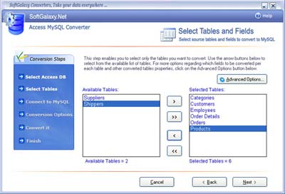Access-MySql Converter 3.0 software screenshot