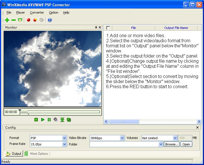 Ace AVI WMV PSP Converter 2011.1105 software screenshot