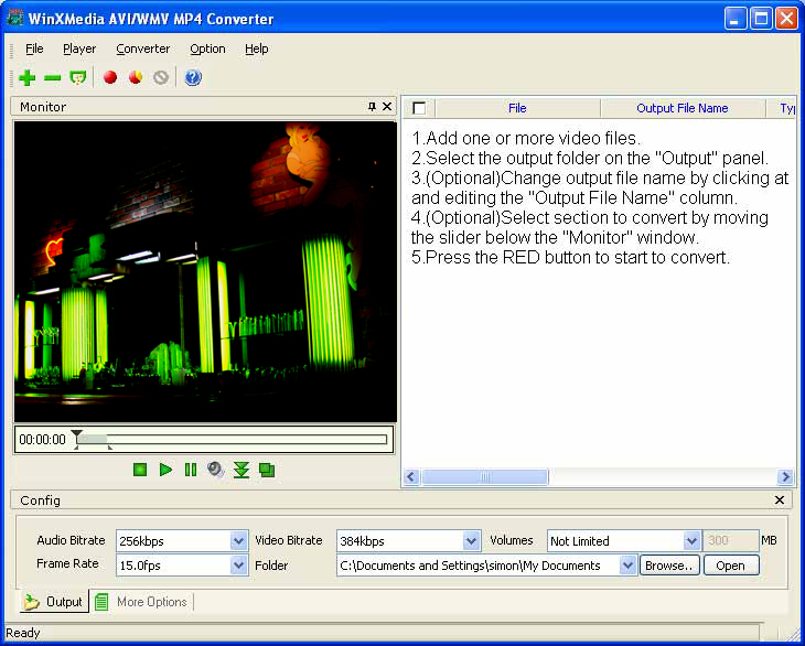 Ace AVI WMV to MP4 Converter 2011.1105 software screenshot