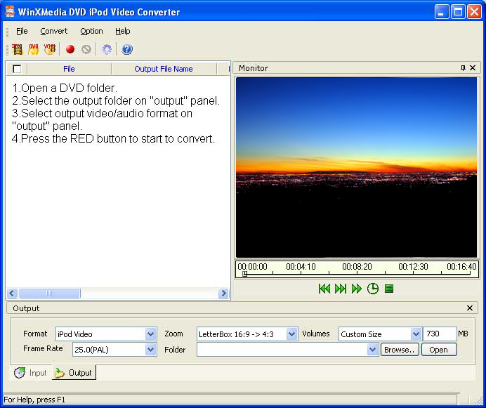Ace DVD iPod Video Converter 2011.1105 software screenshot