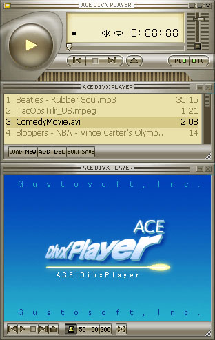 Ace DivX Player 2.1 software screenshot