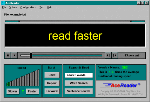 AceReader (Original/Lite Version) 4.7c software screenshot