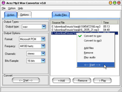 Acez MP3 WAV Converter 3.0.6 software screenshot