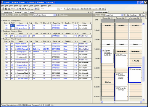 Achieve Planner 1.1.9 software screenshot