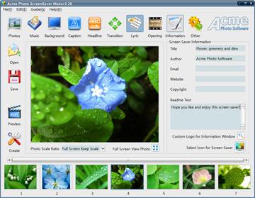 Acme Photo ScreenSaver Maker 4.50 software screenshot