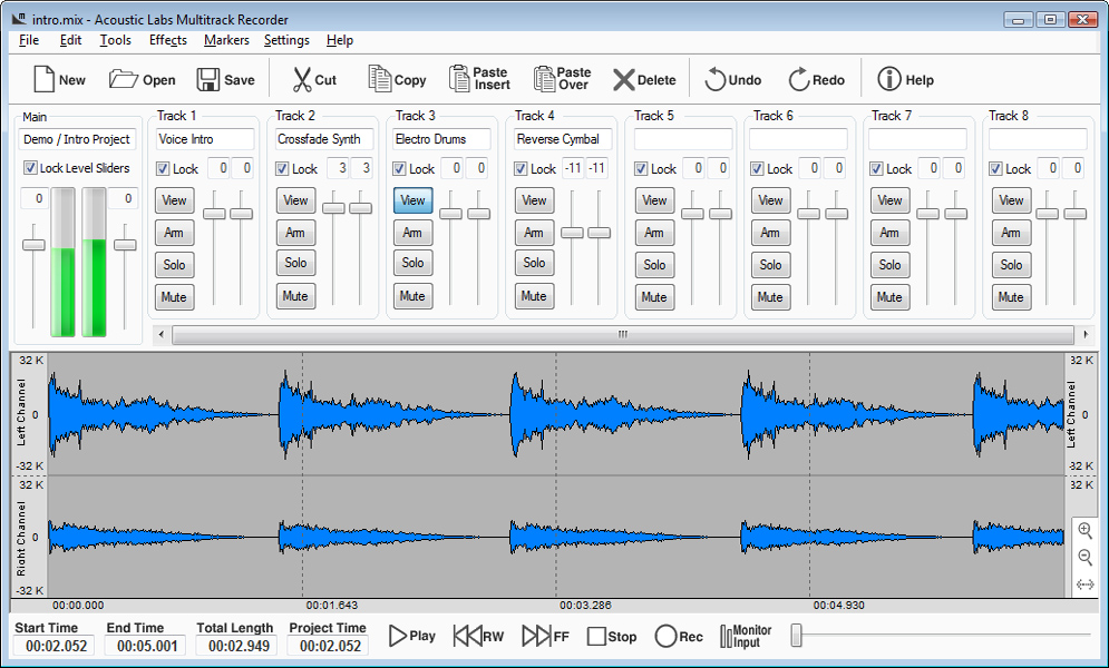Acoustic Labs Multitrack Recorder 3.3 software screenshot