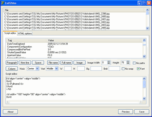 Acritum Exif2htm 1.079 software screenshot
