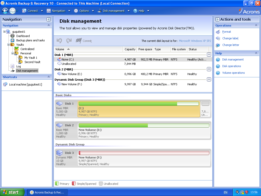 Acronis Backup for PC 12.0.1.3622 software screenshot