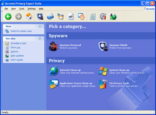 Acronis Privacy Expert Suite 9.0 software screenshot