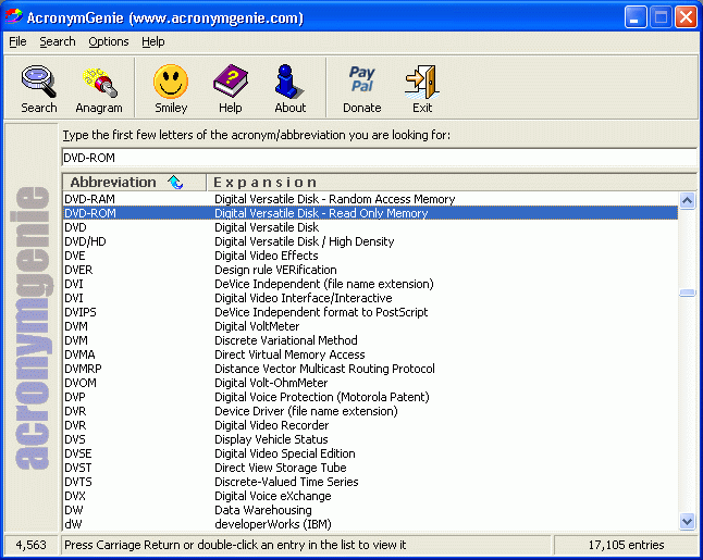 AcronymGenie 1.0 software screenshot