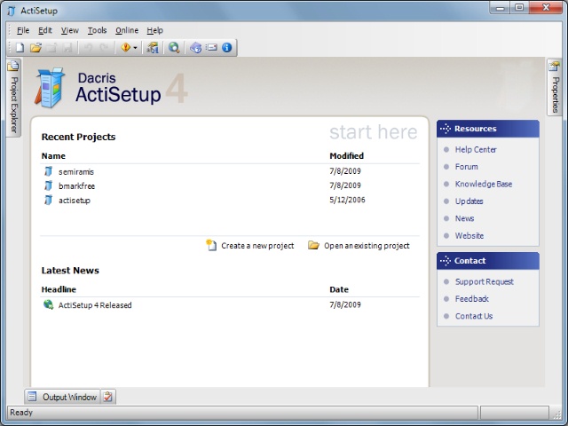 ActiSetup 4.5 software screenshot