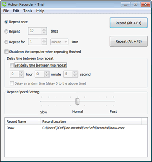 Action Recorder 3.2.0.8 software screenshot