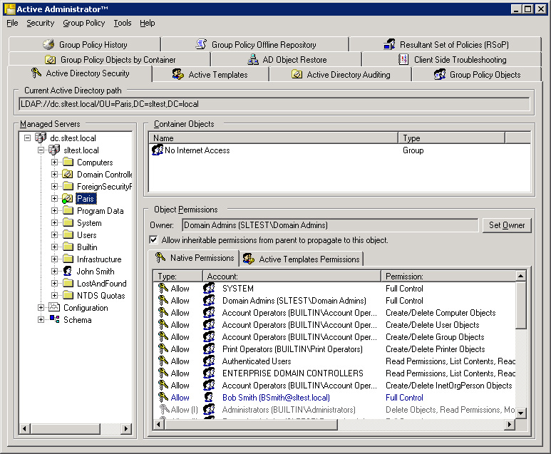 Active Administrator (tm) 4.04 software screenshot