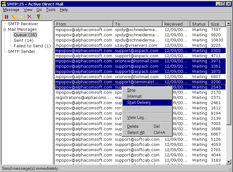 Active Direct Mail 1.23 software screenshot